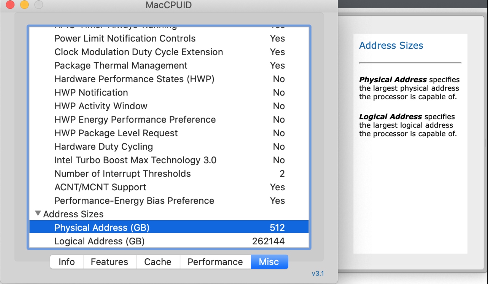 increase memory address space for mac